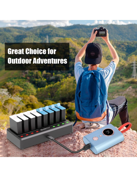 Cargador de Batería JYJZPB 8 Ranuras para GoPro Hero 12/11/10/9