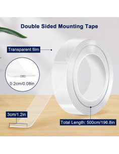 Cinta Nano Doble Cara AMYFAY 5m 3.05cm Alta Resistencia 2