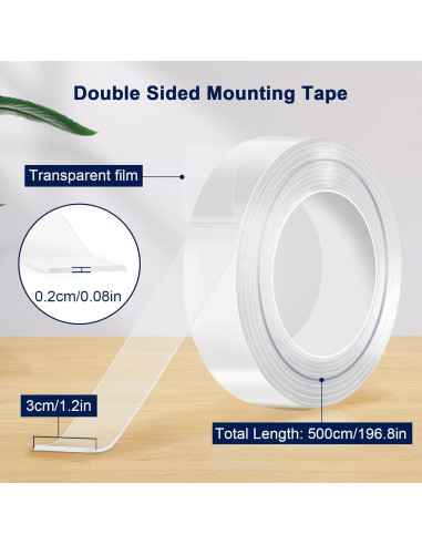 Cinta Nano Doble Cara AMYFAY 5m 3.05cm Alta Resistencia