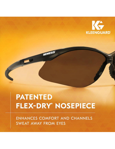 Gafas de Seguridad KleenGuard V30 Nemesis - 12 Pares, Antivaho, Lentes Ahumados