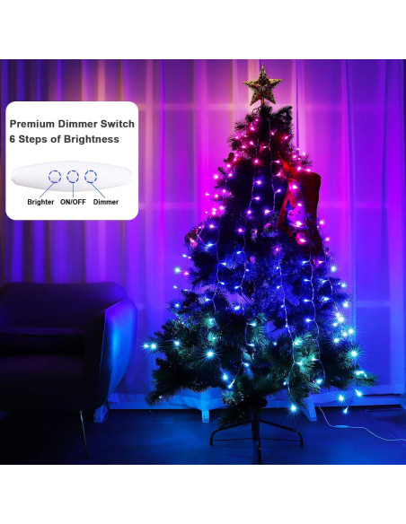 Luces de Cortina LED Ombre Rosa Púrpura Azul CoziTech 1.49x1.55m