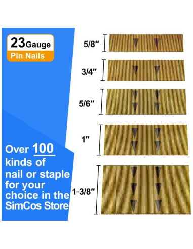 Clavos Pinner Sin Cabeza SimCos 5 Tamaños 5000 Unidades