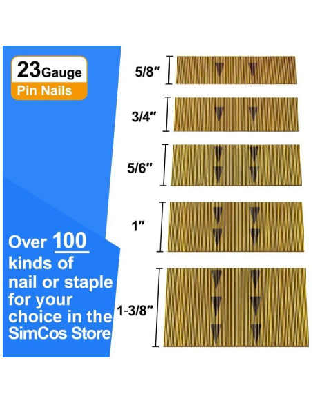 Clavos Pinner Sin Cabeza SimCos 5 Tamaños 5000 Unidades