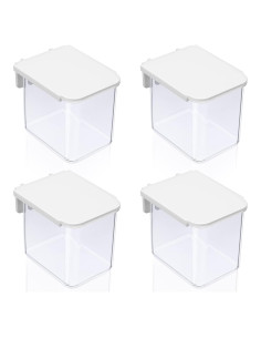 Yulejo 4 Contenedores Transparentes para Tablero de Clavos 10x8x8cm