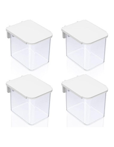 Yulejo 4 Contenedores Transparentes para Tablero de Clavos 10x8x8cm