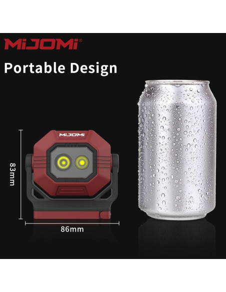 Luz de Trabajo LED Magnética MIJOMI W30 800 Lúmenes IP54