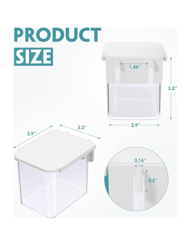 Yulejo 4 Contenedores Transparentes para Tablero de Clavos 10x8x8cm