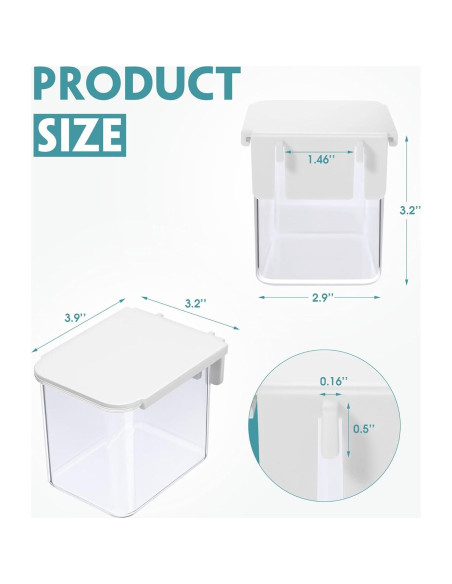Yulejo 4 Contenedores Transparentes para Tablero de Clavos 10x8x8cm Yulejo 4 Contenedores Transparentes para Tablero de Clavos 10x8x8cm