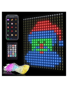 Luces de Cortina Inteligente 400 LED 2m x 2m APP Control Remoto