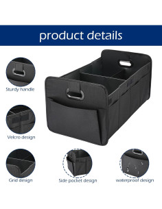 Organizador de Maletero Plegable DEEZOMO 63L Impermeable Negro 2