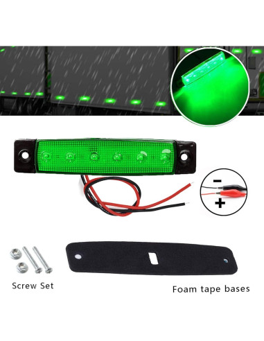 10 Luces de Tira LED Verde FZSSHYG para Vehículos 12V IP67