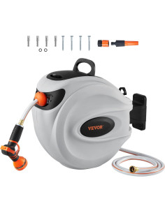 Carrete de Manguera Retráctil VEVOR 20 m x 16 mm Montaje Pared 2