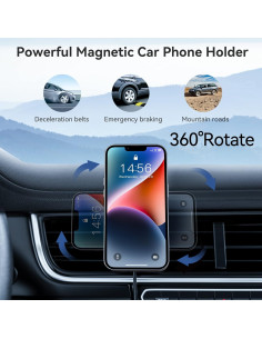 Soporte de Coche Inalámbrico MagSafe HOSEASON 15W para iPhone 2