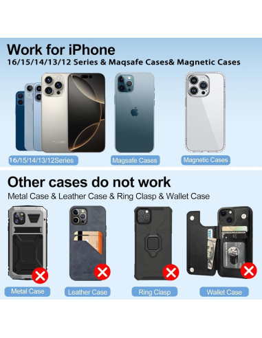 Soporte de Coche Inalámbrico MagSafe HOSEASON 15W para iPhone