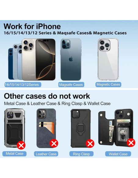 Soporte de Coche Inalámbrico MagSafe HOSEASON 15W para iPhone