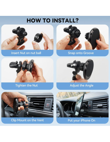 Soporte de Coche Inalámbrico MagSafe HOSEASON 15W para iPhone