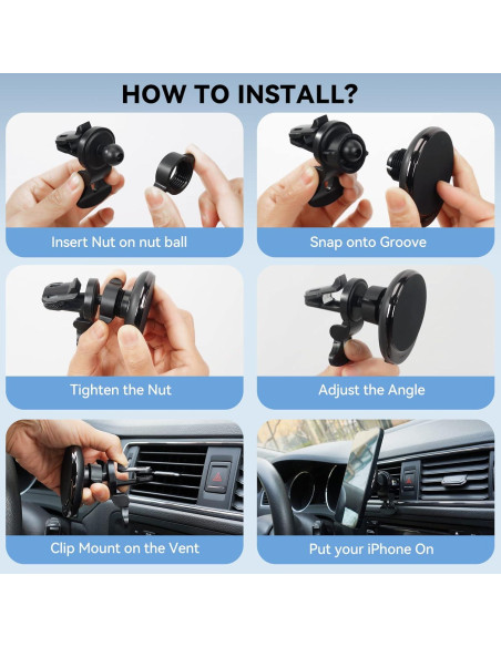 Soporte de Coche Inalámbrico MagSafe HOSEASON 15W para iPhone