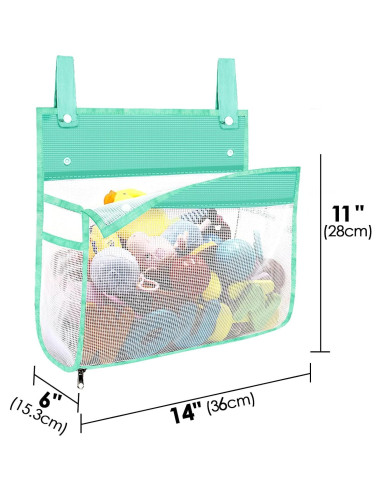 Linkidea Organizador de Juguetes de Baño 2 Piezas Malla Verde