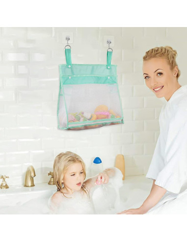Linkidea Organizador de Juguetes de Baño 2 Piezas Malla Verde