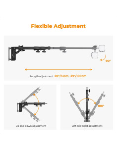 Brazo de Montaje en Pared K&F Concept 100cm Soporte Giratorio 2