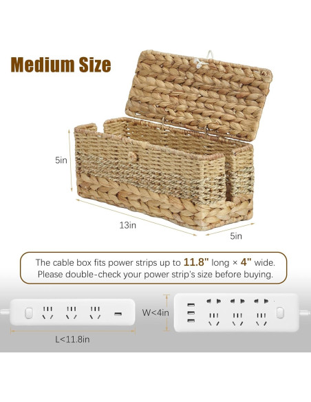 Caja Organizadora de Cables Mediana VinneGenzz Natural