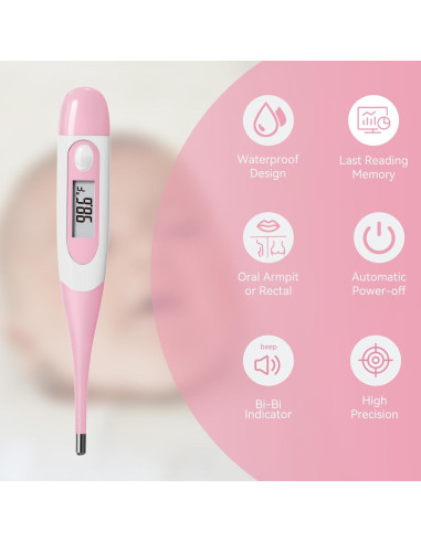 Termómetro Digital Clínico Berrcom DT008 con Punta Flexible