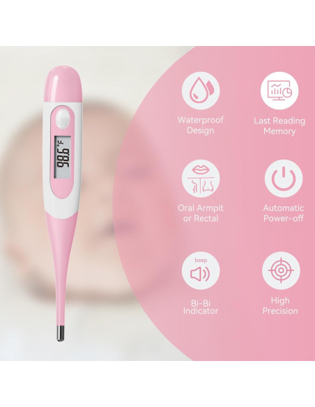 Termómetro Digital Clínico Berrcom DT008 con Punta Flexible