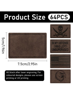 Parches de Cuero Sintético J.CARP 64 Piezas para Sombreros 2