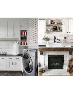 DICOFUN Azulejos Autoadhesivos PVC Blanco Pulido 10 Hojas 0.89m 2