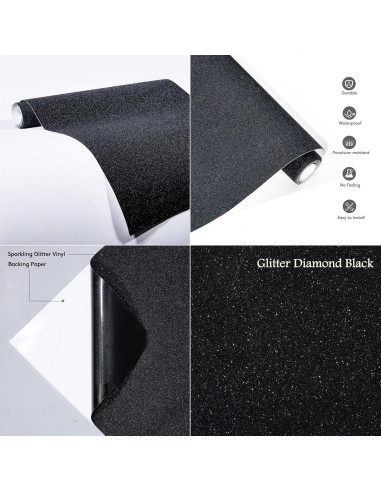 Envoltura de Vinilo Negro Brillante AuMoHall 30x200 cm