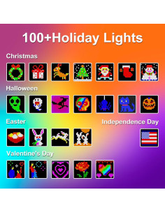 Luces de Cortina LED Inteligentes 400LED RGB 1x1m Control APP 2