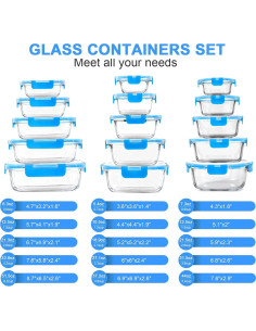Set de 30 Contenedores de Almacenamiento de Vidrio KOMUEE 2