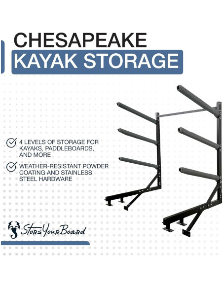 Soporte de Almacenamiento para Kayak StoreYourBoard, 4 Niveles, 181 kg