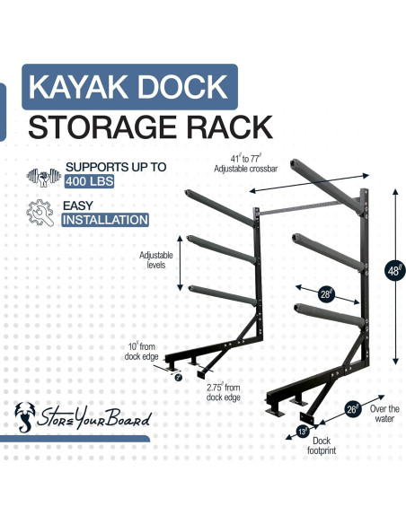 Soporte de Almacenamiento para Kayak StoreYourBoard, 4 Niveles, 181 kg
