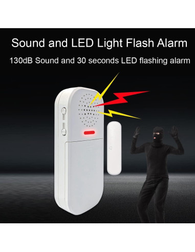 Alarma de Puerta Inalámbrica EverNary PA05 con Control Remoto