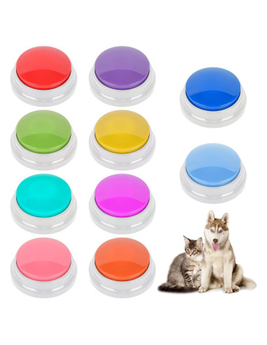 10 Botones de Grabación de Voz para Entrenamiento de Mascotas