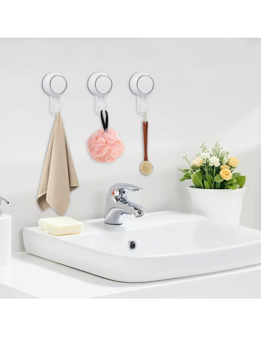 Ganchos de Ventosa Lvingmax Blancos para Baño y Cocina - 5 kg