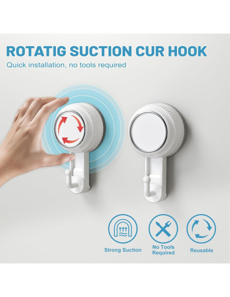Ganchos de Ventosa Lvingmax Blancos para Baño y Cocina - 5 kg