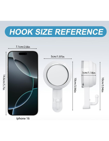 Ganchos de Ventosa Lvingmax Blancos para Baño y Cocina - 5 kg