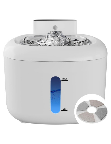 Fuente de Agua Inoxidable Pawinner 1.8L para Gatos Silenciosa