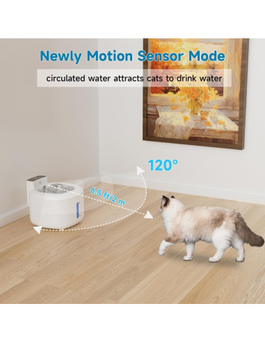 Fuente de Agua Inoxidable Pawinner 1.8L para Gatos Silenciosa