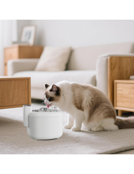 Fuente de Agua Inoxidable Pawinner 1.8L para Gatos Silenciosa