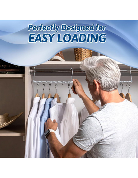 Paquete de 10 Perchas Plegables Meyeyaia Plateadas 49 cm