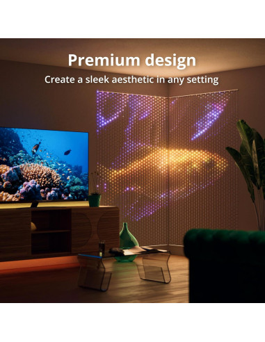 Cortina LED Twinkly 1x1m RGB Alta Densidad 480 LEDs