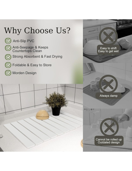 Alfombrilla de Secado Rápido Hopegiver 60x39 cm Blanca Alfombrilla de Secado Rápido Hopegiver 60x39 cm Blanca