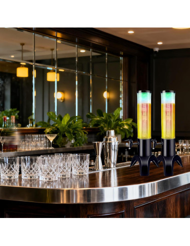 Dispensador de Torre de Bebidas FLFNB 1.5L con Tubo de Hielo - 2 Pack