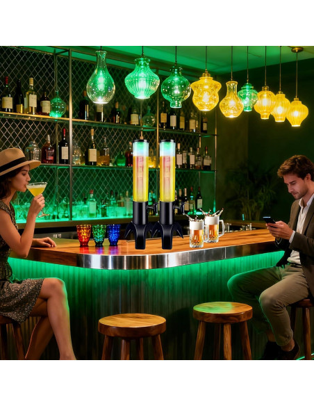 Dispensador de Torre de Bebidas FLFNB 1.5L con Tubo de Hielo - 2 Pack