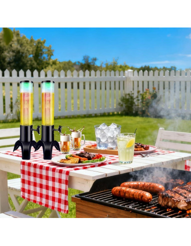 Dispensador de Torre de Bebidas FLFNB 1.5L con Tubo de Hielo - 2 Pack