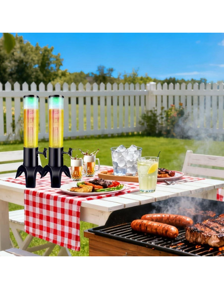 Dispensador de Torre de Bebidas FLFNB 1.5L con Tubo de Hielo - 2 Pack