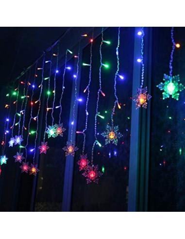 Luces de Cortina LED MBVBN 4m 96 Lámparas Multicolor Impermeables